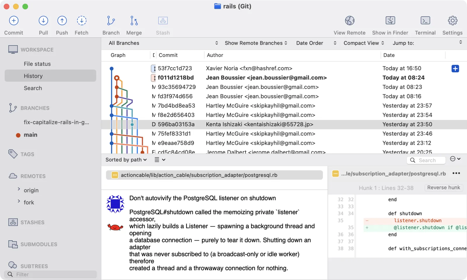 Fork Git client interface