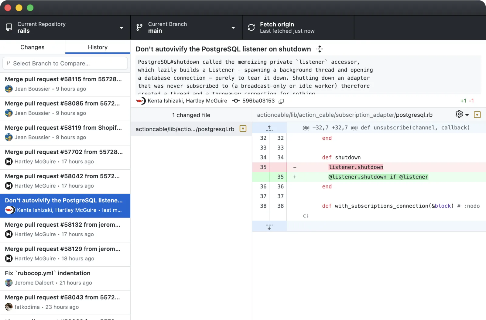 GitHub Desktop interface
