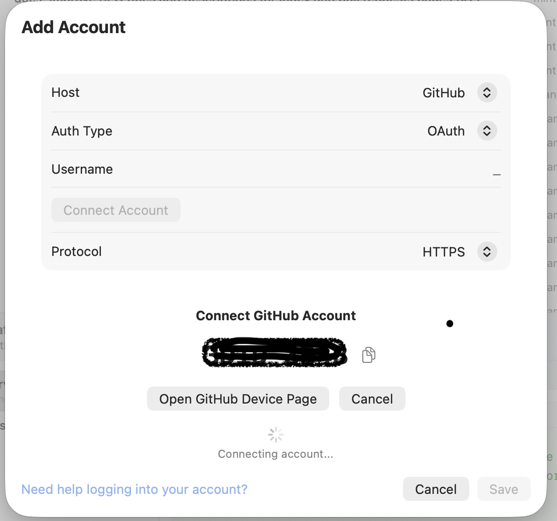 Copy the device authentication code