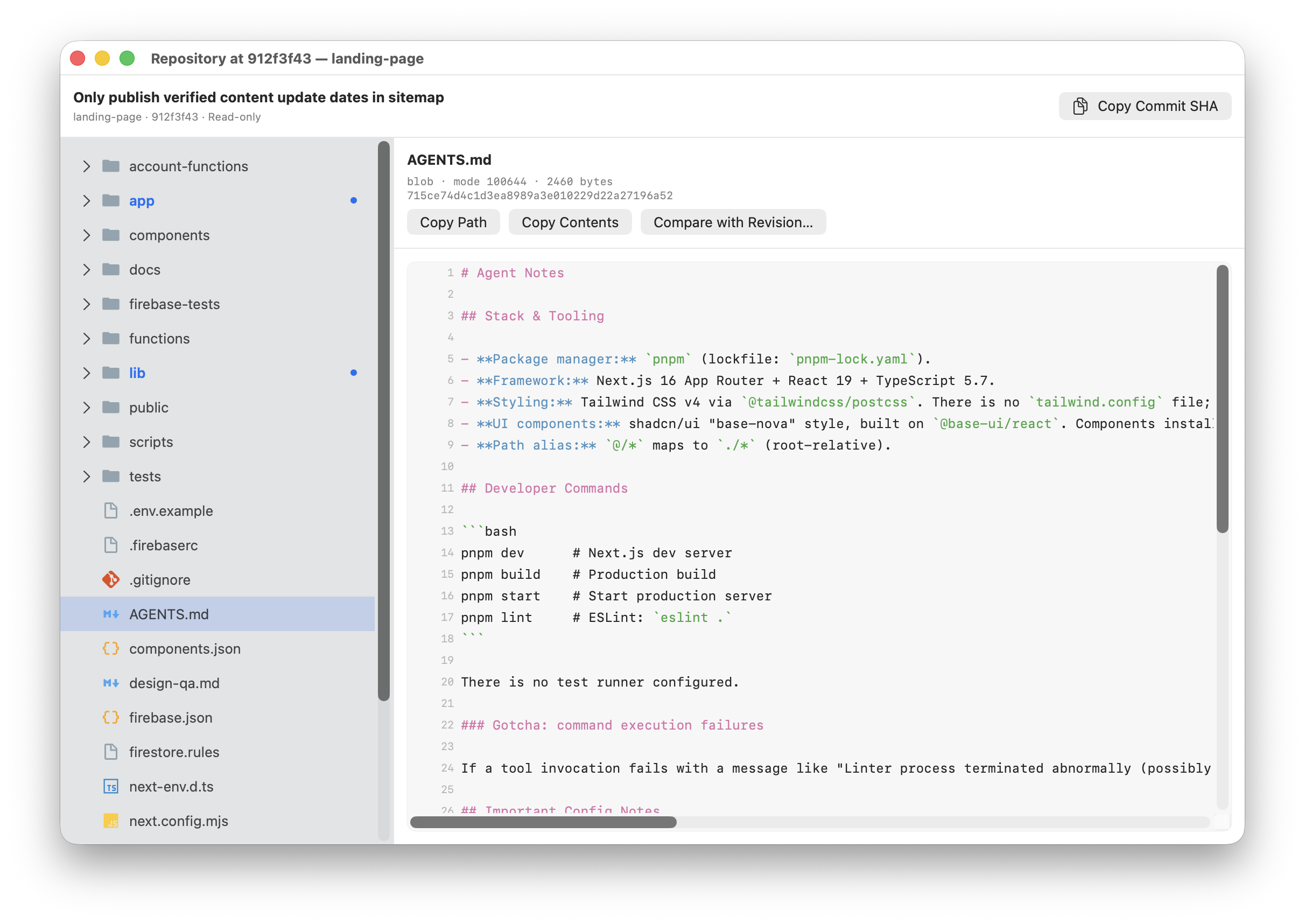 Browse and Compare Git Revisions Without Checking Out